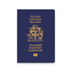 Naklejka premium Passport of Iceland. Citizen ID template.