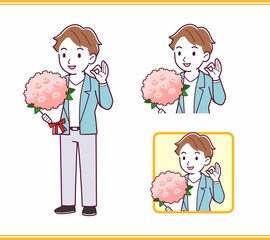 Young man with brown hair