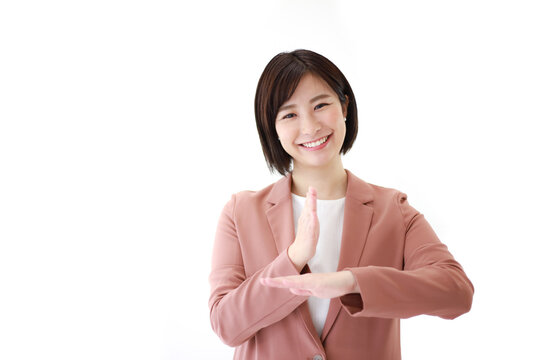 手話を話す女性「ありがとう」