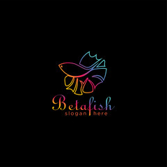 Illustration vector graphic of Beta fish logo. Design inspiration. Fit to your Business, community , etc