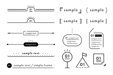 シンプルなフレーム・枠のセット／イラスト／線／飾り／装飾／見出し／あしらい／デザイン／素材