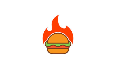 Creative Vector Illustration Logo Design. Cooked Food Burger Restaurant Concept.