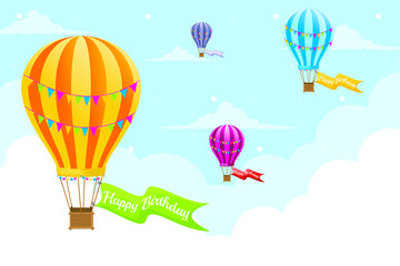 Obraz premium Hot air balloons flying in the sky