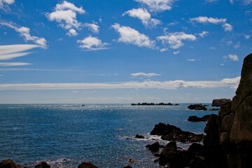 beach and rocks in brittany