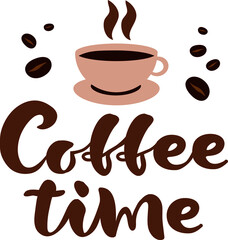vector logo image for a coffee shop. image of a coffee cup, coffee beans and the inscription