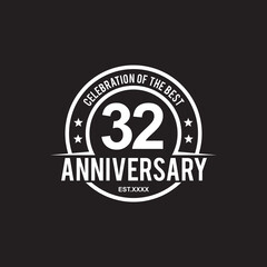 32nd year celebrating anniversary logo design