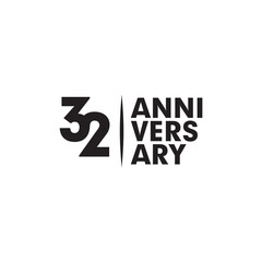 32nd year celebrating anniversary logo design