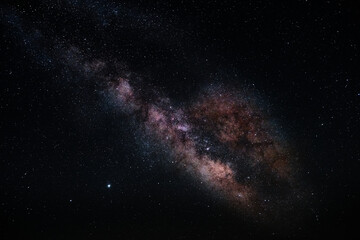 Milky way surrounded by a dark night sky