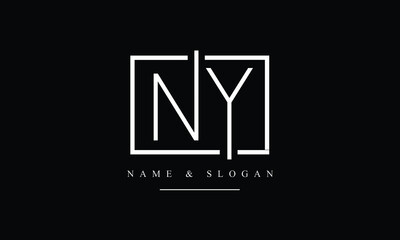 NY, YN, N, Y abstract letters logo monogram - obrazy, fototapety, plakaty