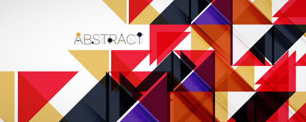 Fototapeta premium Set of vector triangle geometric backgrounds. Vector illustration for covers, banners, flyers and posters and other designs