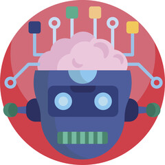 Artificial intelligence color icon. Simple artificial intelligence vector icon for web design on white background