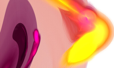 Fototapeta premium Abstract colorful strokes, streaks and spots over white. Artistic and creative composition in bright yellow, purple, red and pink hues.