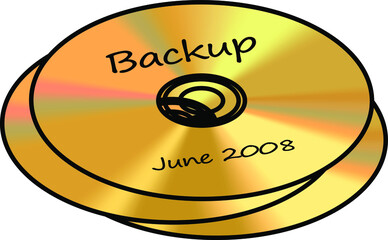 Three gold backup CD/DVD/RW backup discs.