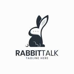 Fototapeta premium Rabbit bubble chat logo template