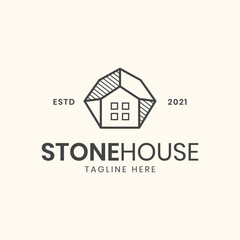 Minimalism stone house logo template