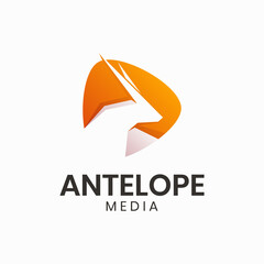 Antelope media play logo template © bluu.studio