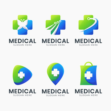 Set of healthy symbol medical logo template