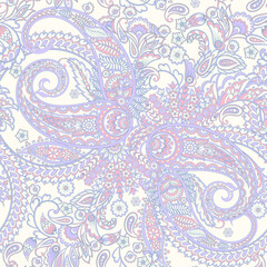 Fototapeta na wymiar Paisley seamless vector pattern. Indian floral ornament