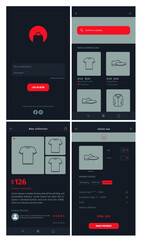 Shopping UI/UX Design dark theme