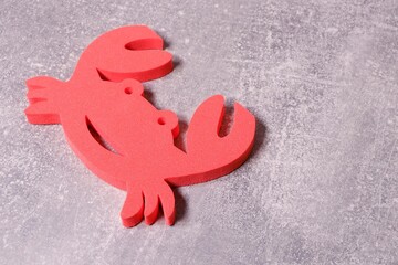 Crab sign on a light background. Crab shape