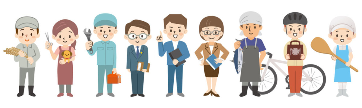 色々な職業の働く人々