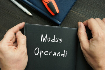 Conceptual photo about Modus Operandi with handwritten text.