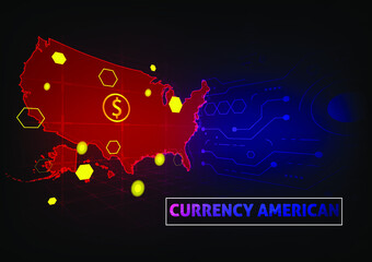 high technology currency american usa dollar using as abstract background business digital data technology concept