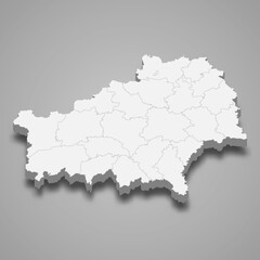 3d map of Gomel Oblast is a region of Belarus