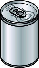 A small generic unlabelled straight-sided aluminium drink can - 200/237 mL - 7.0/8.3 fl oz - 6.8/8.0 US fl oz.
