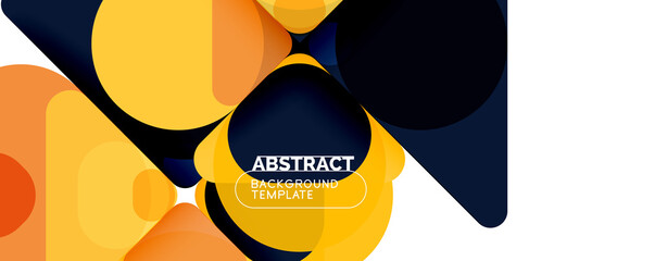 Modern geometric round shapes and dynamic lines, abstract background. Vector illustration for placards, brochures, posters and banners
