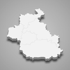 3d isometric map of Idlib is a province of Syria