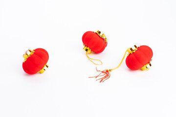 Red Chinese lantern isolated on white