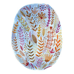 Watercolor spot. Composition of flowers and plants.