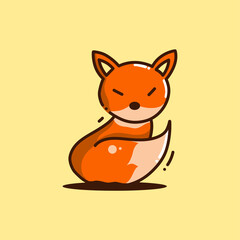 colorful cute orange fox design