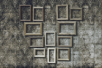 photo frames on wall