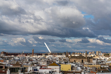 cityscape view from up high of the beautiful city of Seville
