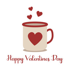 Happy Valentines day illustration with cup