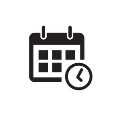 Calendar icon. Schedule icon isolated on white background. Flat design. Vector illustration.