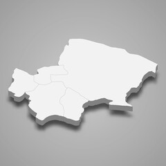 3d isometric map of Qom is a province of Iran