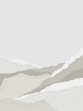 Composition from pieces of paper for creating postcards and pictures, packaging. Abstract beige background