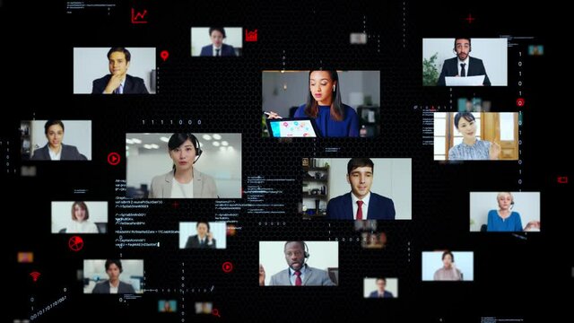 Video conference concept. Telemeeting. Web meeting. Webinar.