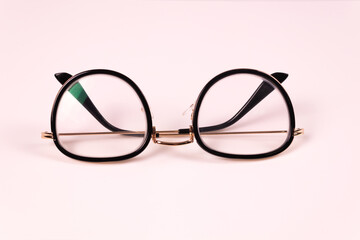 Fototapeta premium front view of glasses with folded temples
