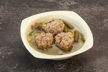 Soup with vegetables and meat balls