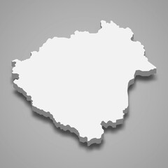 Fototapeta premium 3d isometric map of Zala is a county of Hungary, vector illustration