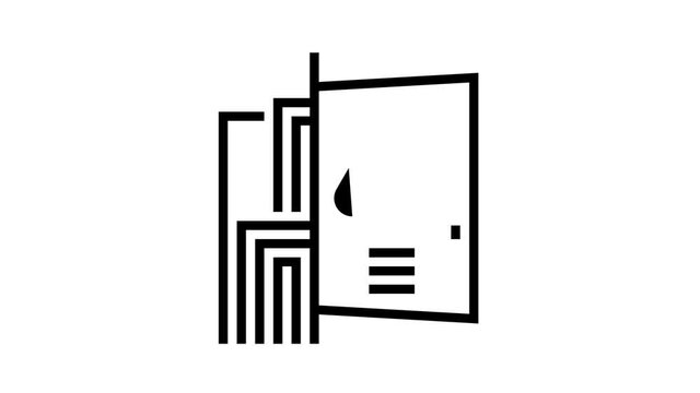 switchboard box animated black icon. switchboard box sign. isolated on white background