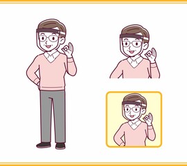 Elderly man in red sweater_B