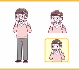 Elderly man in red sweater_B