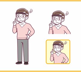 Elderly man in red sweater_B