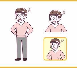 Elderly man in red sweater_B