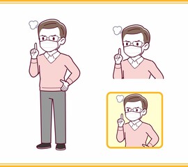 Elderly man in red sweater_B